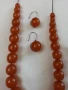 Стар руски  кехлибарен гердан с  кръгли,плътни зърна и обеци кехлибар и сребро ,50 грама, снимка 12