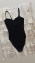 Zara zara еластично рипс рипсено фабрично плетиво черно класическо изчистено черно боди тип бюстие  , снимка 2