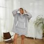 Свободна пижама худи hoodie - светло сива, снимка 6