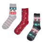 3 чифта Дамски Коледни чорапи Дядо Коледа и Снежинки, 36-41н