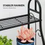 Етажерка за цветя Outsunny, 3-етажна етажерка за растения с висящи куки, снимка 4