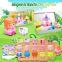 Нова детска играчка Мини магнитни блокчета 45 части с метална кутия за пътуване, снимка 2