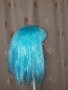 Електриково синя перука от изкуствен косъм за парти , снимка 2