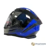 Каска с вградени слънчеви очила M69 - Размер S, M, L, XL - Черно/Синьо, снимка 5