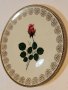 Немска порцеланова чиния роза със златен кант 