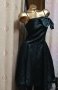  Xanaka L Черна сатенена  рокля , снимка 2