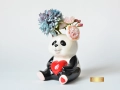 Керамична Кашпа във Формата на Панда Държаща Сърце / Декоративна Ваза с Панда / Подарък за Нов Дом, снимка 4
