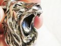 Сребърен синджир и Голям старинен разярен сребърен Лъв - заслужи уважение и покажи, снимка 4