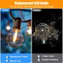 AUOPLUS Led крушки,15M G40 Patio String Lights с 25 нечупливи димируеми LED пластмасови круш, снимка 3