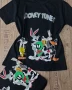 Тениска с принт на Looney Tunes в черен цвят Л размер, снимка 5