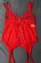 75A/B червен еротичен корсет с меки чашки и жартиери, снимка 9