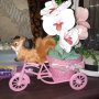 Ретро велосипед с размери 25см дължина и 23см височина със скандинавски мъх и сапунени цветя, снимка 1 - Декорация за дома - 44371737