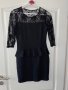 нова черна еластична дантелена дантела  парти коктейлна рокля по тялото от еластична материя пеплум, снимка 4
