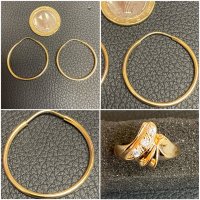 Златни обеци пръстен висулка ланче гривна 14 k 585 gold zlato, снимка 8 - Колиета, медальони, синджири - 35562029