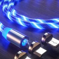 Светещи магнитни кабели за зареждане , снимка 1 - USB кабели - 34921043