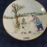 Ръчно рисувана авторска порцеланова чиния за стена, снимка 1 - Антикварни и старинни предмети - 39719093
