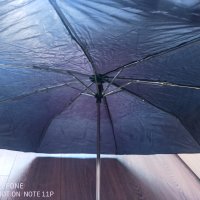 Мъжки сгъваем черен чадър 96 см. диаметър с калъф, снимка 5 - Други - 39698300