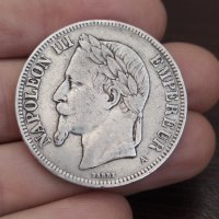 Сребърна Монета 1870 NAPOLEÓN III, снимка 3 - Нумизматика и бонистика - 44415920