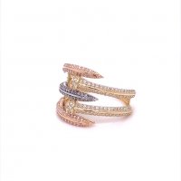 Златен дамски пръстен Cartier 4,52гр. размер:56 14кр. проба:585 модел:10083-5, снимка 2 - Пръстени - 38442252