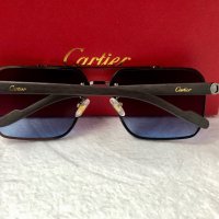 Cartier висок клас мъжки слънчеви очила с дървени дръжки, снимка 9 - Слънчеви и диоптрични очила - 42765597