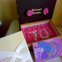 Налична кутия книга с години с рози декорация +авторска картина +картичка , снимка 7 - Декорация за дома - 36911125