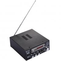 Караоке домашен аудио усилвател MA-005A, FM, SD, USB, дисплей 2x30W, 220V, снимка 3 - Ресийвъри, усилватели, смесителни пултове - 37076247