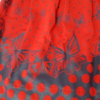 Червена рокличка със сини пеперуди, снимка 4 - Детски рокли и поли - 42774447