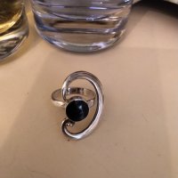 Сребърен пръстен с оникс , снимка 2 - Пръстени - 37187315