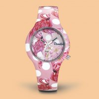 Дизайнерски италиански часовник Doodle фламинго, снимка 10 - Дамски - 39180205