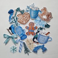 Дизайнерски скрапбук стикери Blue Christmas V066 - 20 бр /к-кт, снимка 2 - Други - 42105737