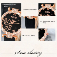 Комплект Дамски моден кварцов часовник+бижута,5 артикула в кутия, снимка 4 - Дамски - 44793967