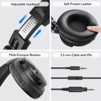 Безжични слушалки OneOdio Pro-C, 20Hz-40KHz, Hi-Res, Bluetooth 5.2, до 110 h. Playing, микрофон, снимка 8 - Bluetooth слушалки - 36550082