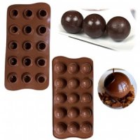 3D 15 бр Топче топчета сфера сфери Tartufino силиконов молд форма шоколадови бонбони Tartufino, снимка 1 - Форми - 36721948