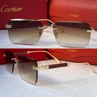 Cartier мъжки слънчеви очила с дървени дръжки, снимка 1 - Слънчеви и диоптрични очила - 42842550