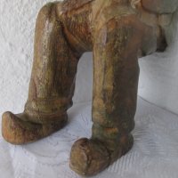 Хемингуей -  Дърворезба стара седнала фигура на мъж, снимка 9 - Статуетки - 29576746