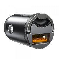 12V BASEUS, 30W, USB-A, QC3, Tiny Star Mini (VCHX-A0G) /сив/, снимка 6 - Зарядни за кола - 40330478