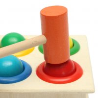 3568 Дървена играчка с топчета и чукче, снимка 6 - Образователни игри - 37816918