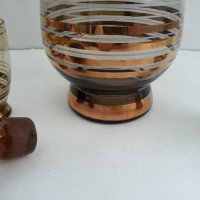антикварна гарафа и чаши цветно стъкло , снимка 10 - Антикварни и старинни предмети - 31027824