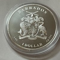 Сребро 1 oz Карибско морско конче - Барбадос 2021, снимка 4 - Нумизматика и бонистика - 40080944