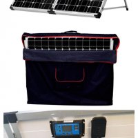 Соларен куфар 100 W моно с контролер, кабели и чанта, снимка 3 - Къмпинг осветление - 29593832