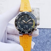 Мъжки часовник ORIS Diving Aquis Depth Gauge Yellow с кварцов механизъм, снимка 1 - Мъжки - 39334983