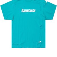 BALENCIAGA Destroyed Flatground Logo Print Oversized Мъжка / Дамска Тениска size XS (M/L) и M (XL), снимка 3 - Тениски - 42789826