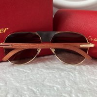 Cartier 2022 мъжки слънчеви очила с кожа, снимка 8 - Слънчеви и диоптрични очила - 37372016
