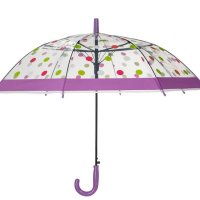 Чадър за дъжд Автоматичен детски прозрачен многоцветен чадър на точки 66 см, снимка 2 - Чадъри - 42875876