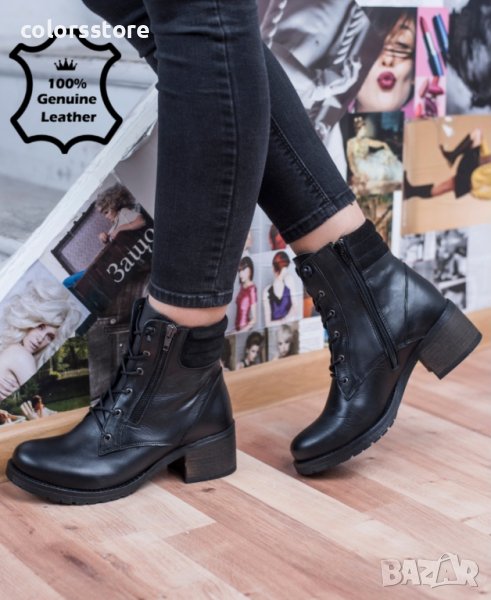 Боти в черно - естествена кожа, снимка 1
