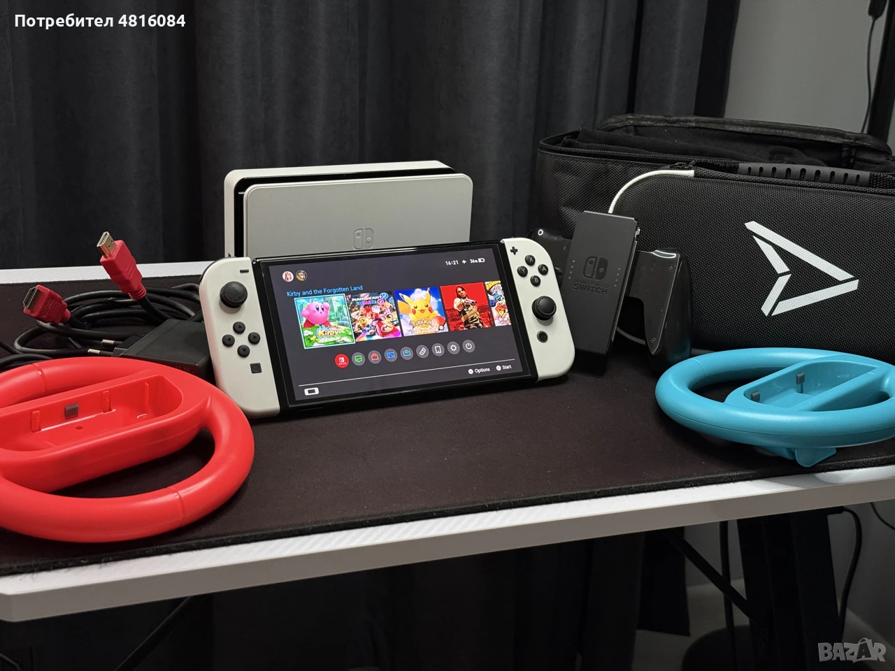 Nintendo Switch OLED с модчип + 512 GB SD карта и аксесоари, снимка 1