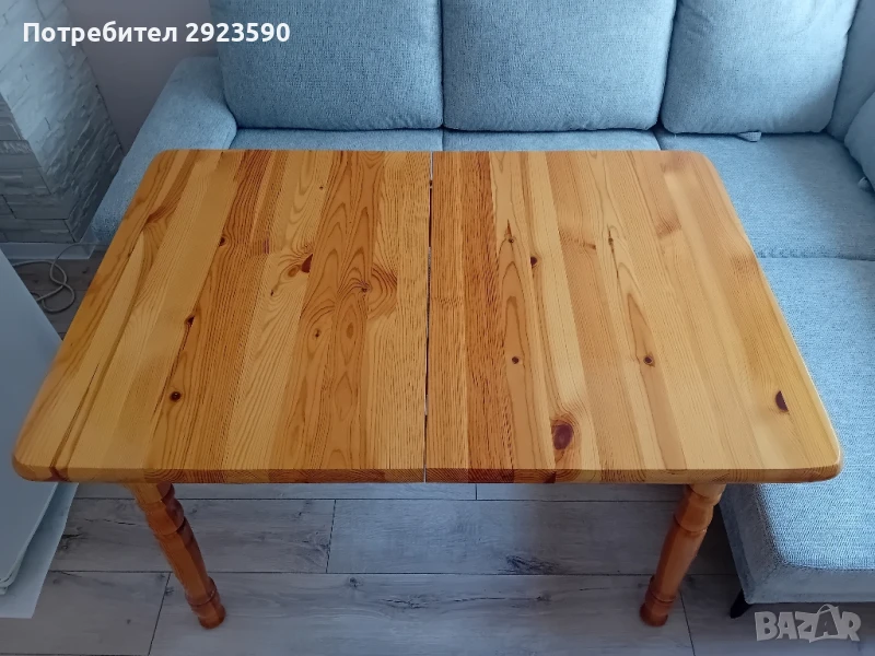 Дървена разтегателна трапезна маса, снимка 1