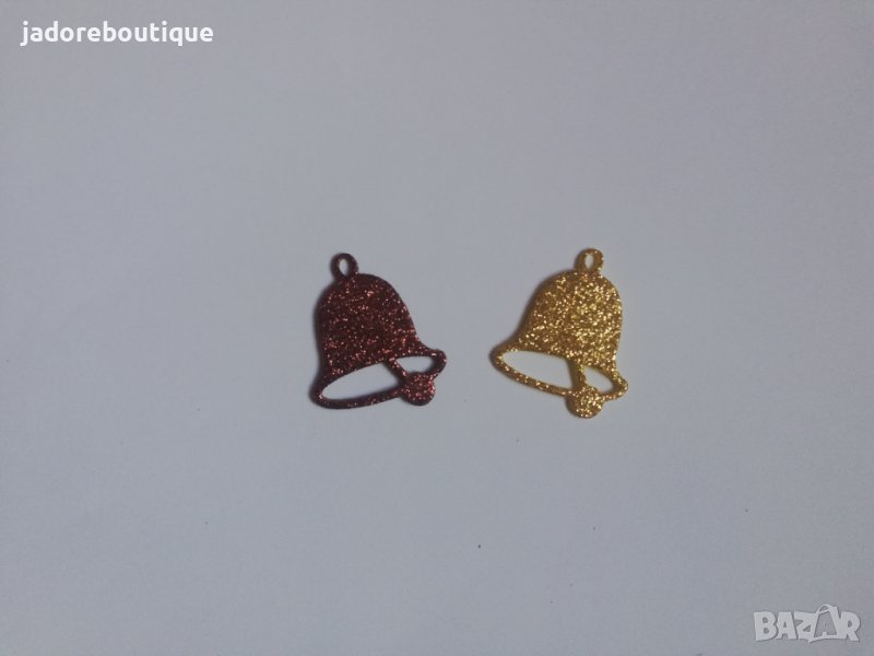 Елемент от гумена хартия коледна камбанка 2 бр скрапбук декорация , снимка 1