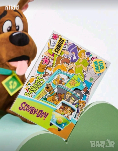 45 бр Скуби Ду Scooby Doo самозалепващи лепенки стикери украса декор картонена торта ръчна изработка, снимка 1