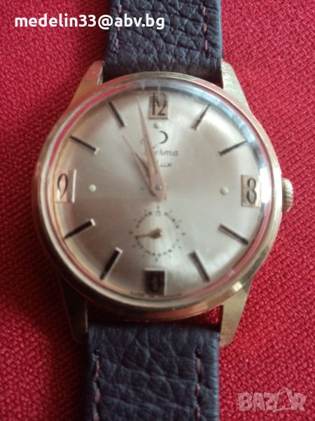 Herma De Lux стар френски механичен часовник, позлатен. , снимка 1